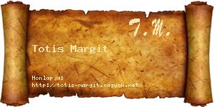 Totis Margit névjegykártya
